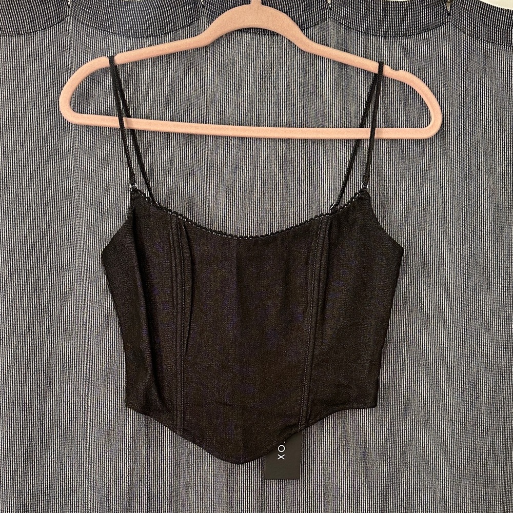White Fox Part of Me Bustier Vintage Black